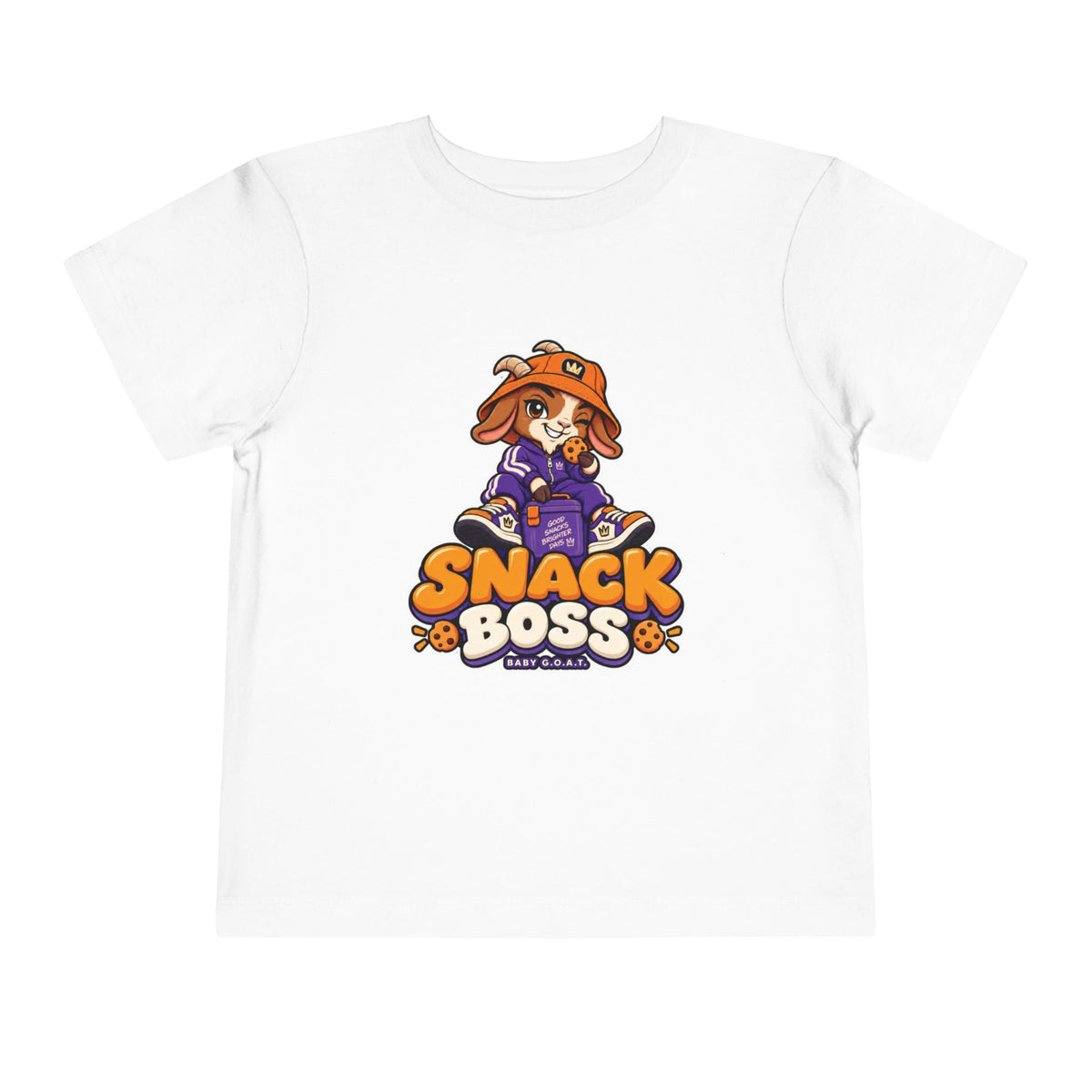 Toddler T-Shirt — "Snack Boss" Cute Character Shirt Toddler Short Sleeve Tee ("Little Boss, Big Appetite")