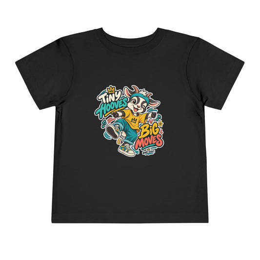 Toddler Tee — "Tiny Hooves Big Moves" The Dancing G.O.A.T Graphic