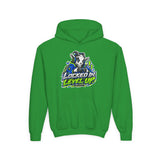 Youth Hoodie — "Locked In, Level Up" Gaming G.O.A.T Youth Heavy Blend Hooded Sweatshirt