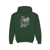 Youth Basketball Hoodie — "Full Court, Full G.O.A.T." Youth Heavy Blend Hooded Sweatshirt