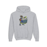 Youth Basketball Hoodie — "Full Court, Full G.O.A.T." Youth Heavy Blend Hooded Sweatshirt