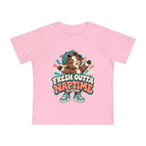 Baby T-Shirt — "Fresh Outta Naptime" Goat Graphic Short Sleeve