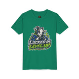 Youth "Locked In Level Up" Gaming T-Shirt — Stay G.O.A.T. Youth Short Sleeve Tee