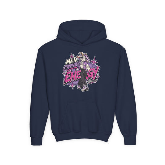 Youth Hoodie — "Main Character Energy" Youth Heavy Blend Hooded Sweatshirt