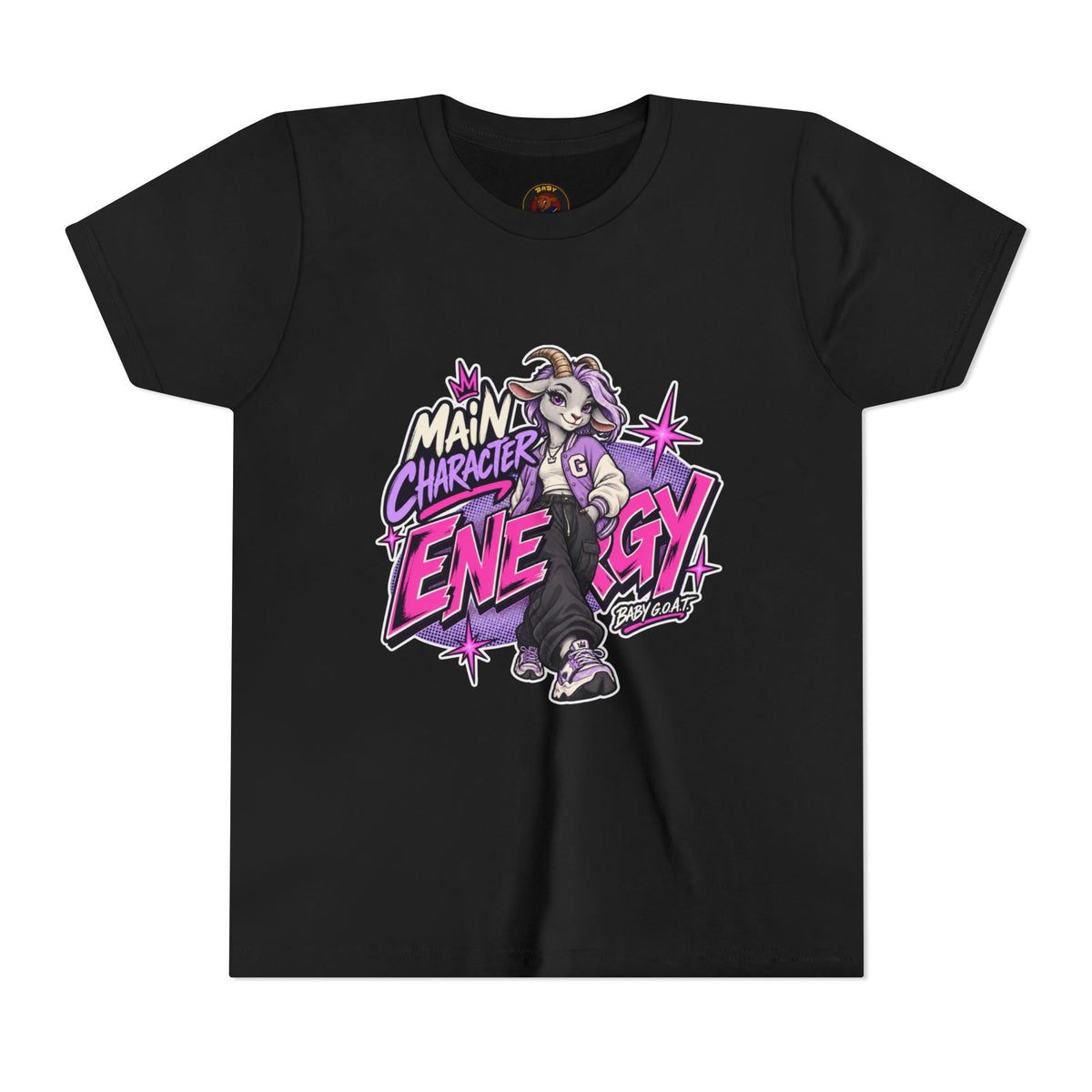 Main Character Energy Youth T-Shirt — "Main Role. Zero Doubt." Youth Short Sleeve T-Shirt