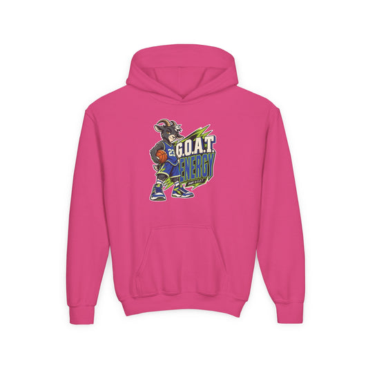Youth Basketball Hoodie — "Full Court, Full G.O.A.T." Youth Heavy Blend Hooded Sweatshirt