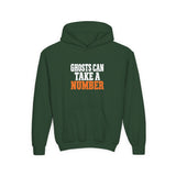 Youth Hoodie - "Ghosts Can Take a Number" Halloween Sweatshirt