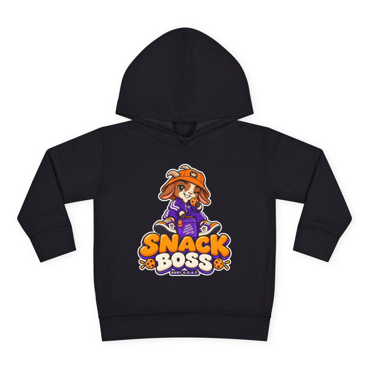 Toddler Hoodie — "Snack Boss" Cute Cartoon Pullover (Little Boss, Big Appetite)