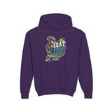 Youth Basketball Hoodie — "Full Court, Full G.O.A.T." Youth Heavy Blend Hooded Sweatshirt