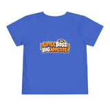 Toddler T-Shirt — "Snack Boss" Cute Character Shirt Toddler Short Sleeve Tee ("Little Boss, Big Appetite")