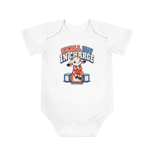 Baby Bodysuit — "Small But In Charge" Cute Boss Baby Short Sleeve Onesie