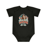 Baby Bodysuit – "Fresh Outta Naptime" Cute Goat Design (Rested Up, Ready to Goat)