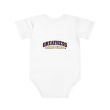 Baby Bodysuit — "Born to Be G.O.A.T." Cute Goat Graphic, "Greatness Starts Small" Newborn Onesie