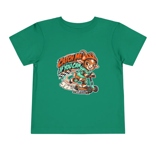 Toddler Tee — Catch Me If You Can Scooter Graphic (On The Go, Always G.O.A.T.)