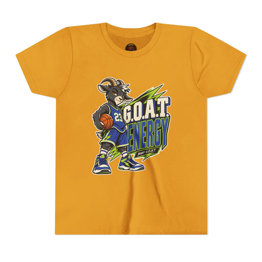 G.O.A.T. Energy Youth Basketball Tee — "Full Court, Full G.O.A.T."
