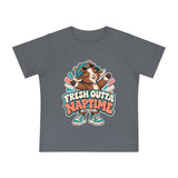 Baby T-Shirt — "Fresh Outta Naptime" Goat Graphic Short Sleeve