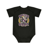 Baby Bodysuit — "Born to Be G.O.A.T." Cute Goat Graphic, "Greatness Starts Small" Newborn Onesie