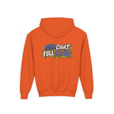 Youth Basketball Hoodie — "Full Court, Full G.O.A.T." Youth Heavy Blend Hooded Sweatshirt
