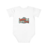 Baby Bodysuit – "Fresh Outta Naptime" Cute Goat Design (Rested Up, Ready to Goat)