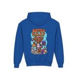 Youth Hoodie — "Artsy G.O.A.T" Colorful Kids Art Hoodie