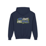 Youth Basketball Hoodie — "Full Court, Full G.O.A.T." Youth Heavy Blend Hooded Sweatshirt