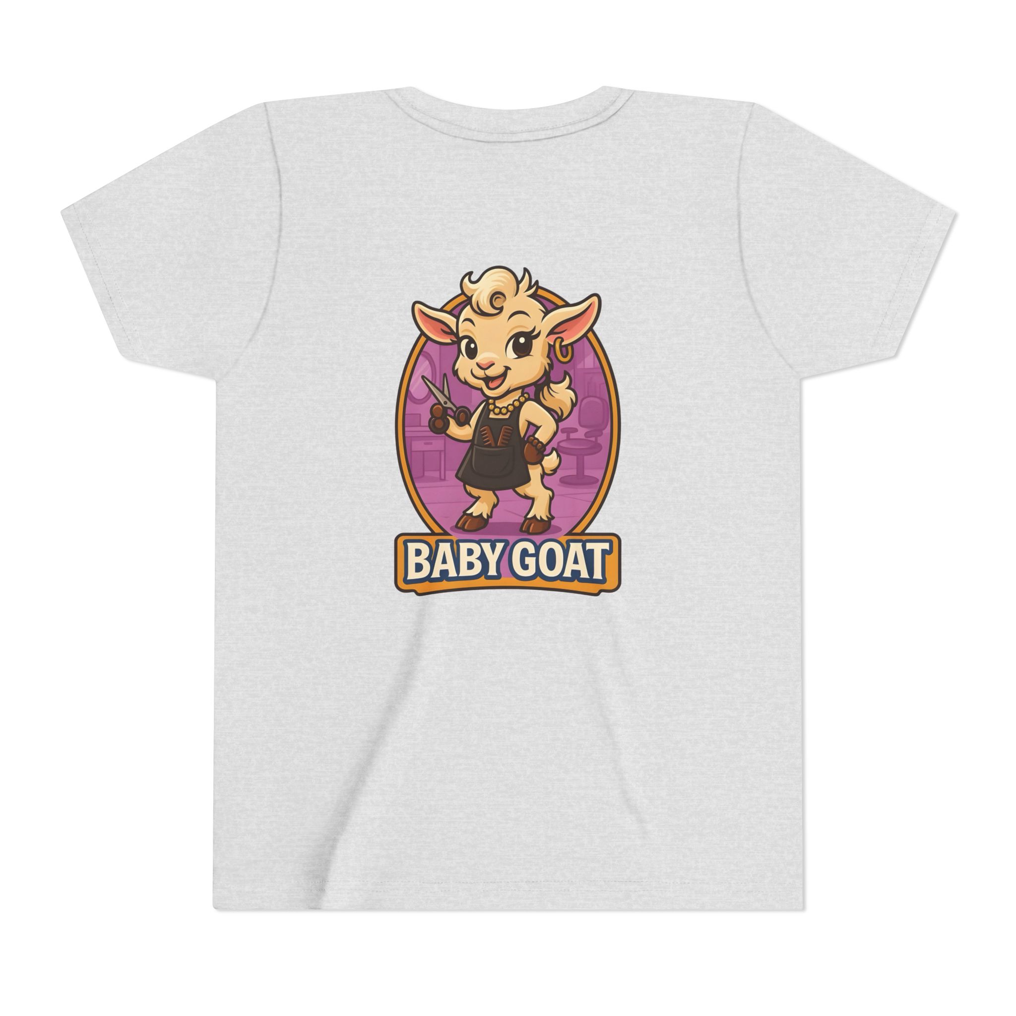 Joy the Stylist Baby Goat Youth T‑Shirt — Cute Cartoon Kid Tee with 'Baby Goat' Text - Image 6