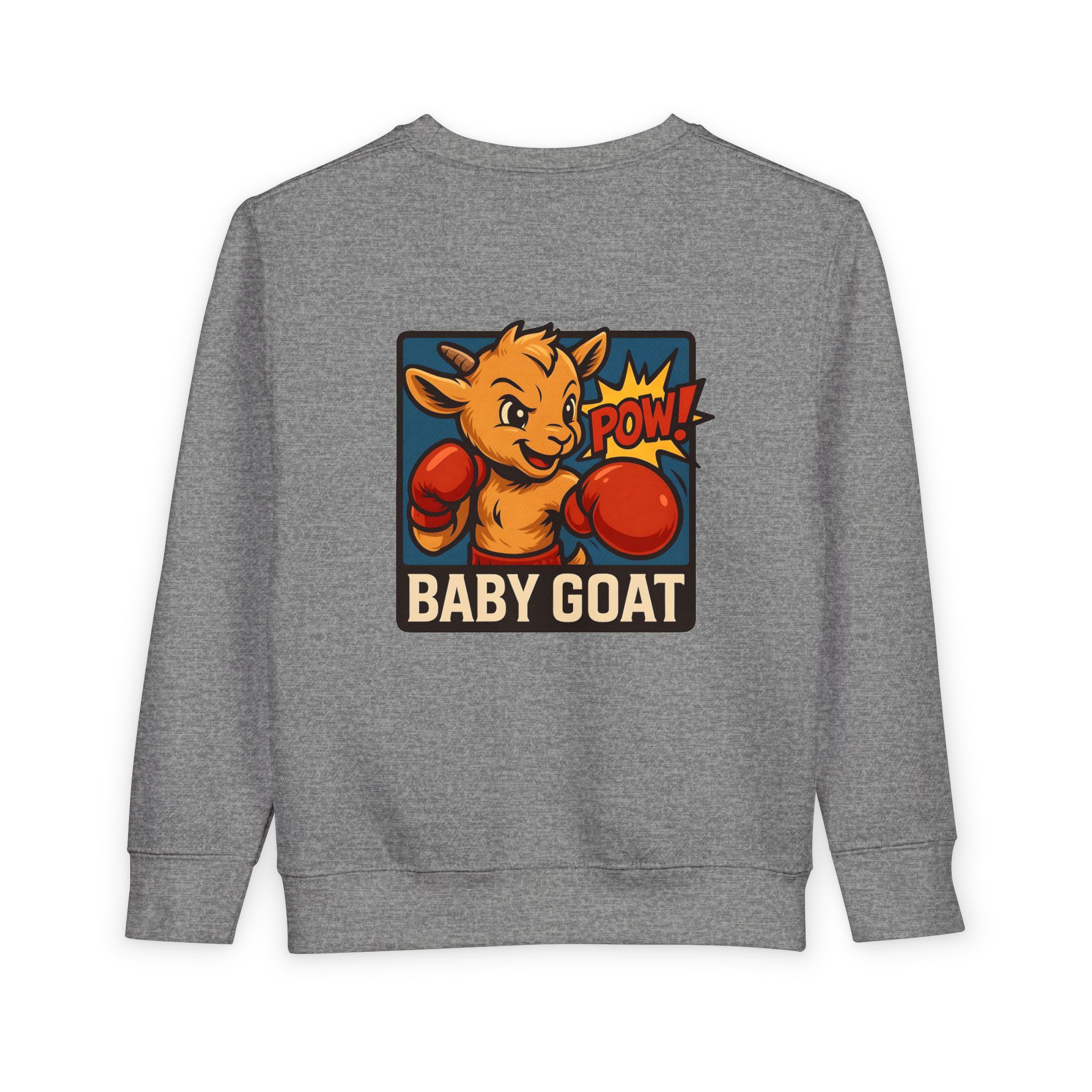 Baby G.O.A.T – Benny the Boxer Baby Goat Boxing Toddler Sweatshirt — Cute 'Baby Goat' Graphic Pullover - Image 6