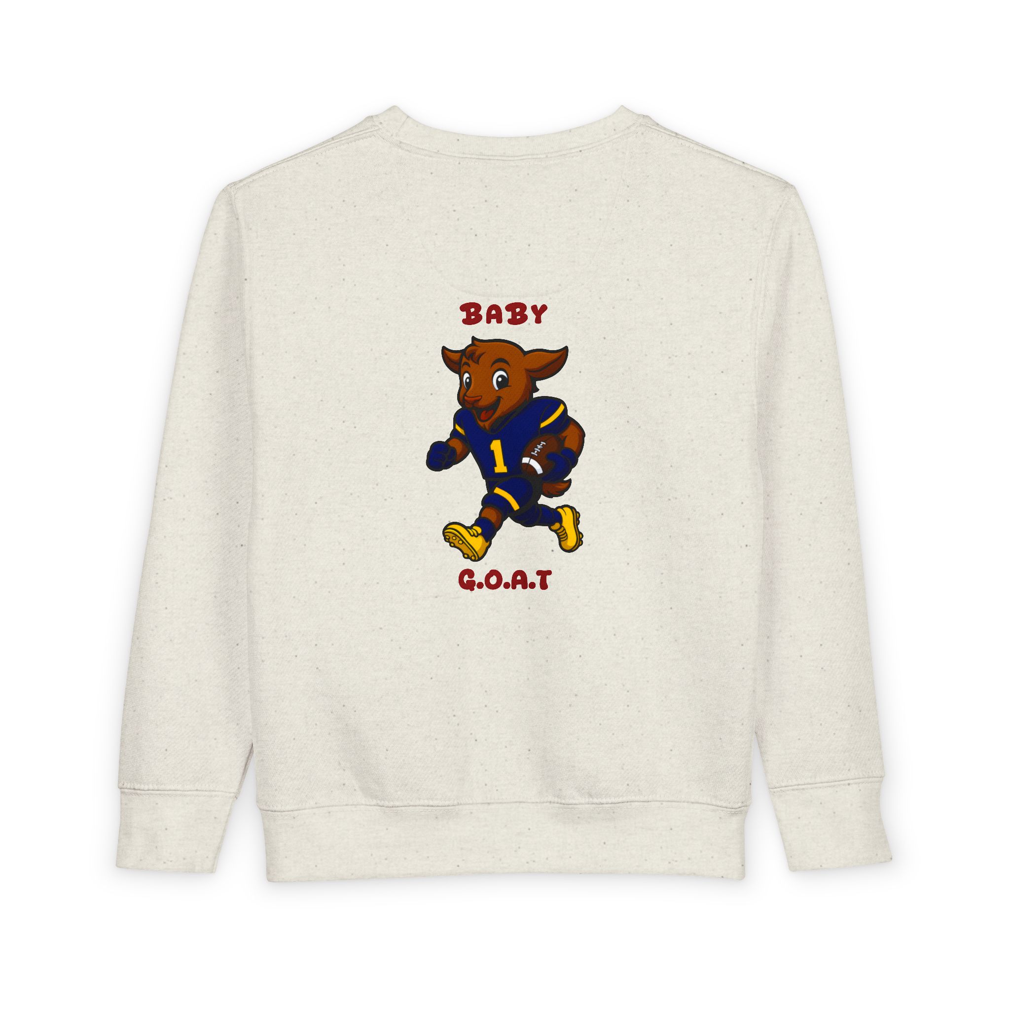 Davon The Touchdown Star In Action Toddler Goat Football Sweatshirt – "Baby G.O.A.T." Cute Kids Crewneck - Image 2