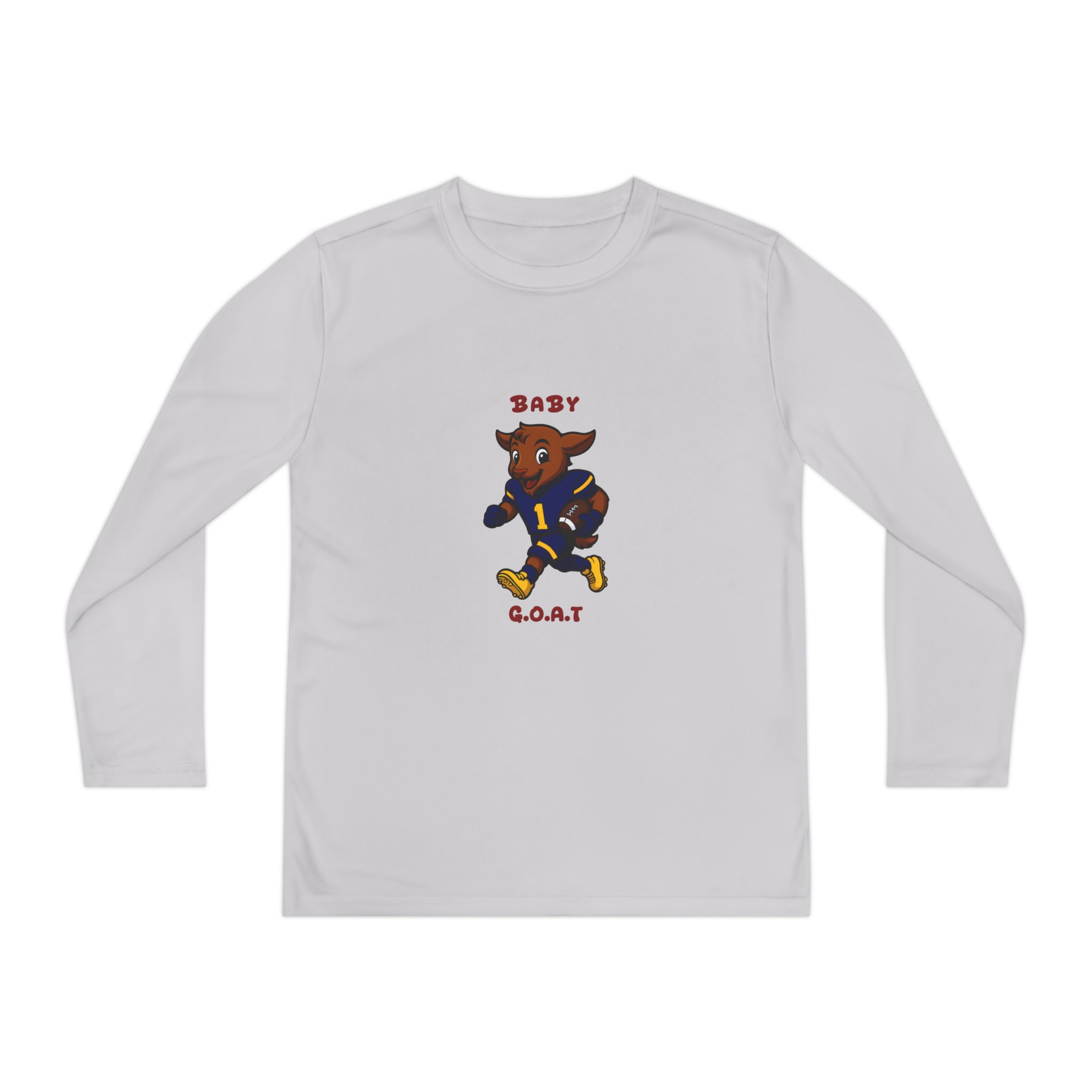 Davon The Touchdown Star In Action Youth GOAT Football Long Sleeve Tee — Baby G.O.A.T. Player Graphic - Image 5