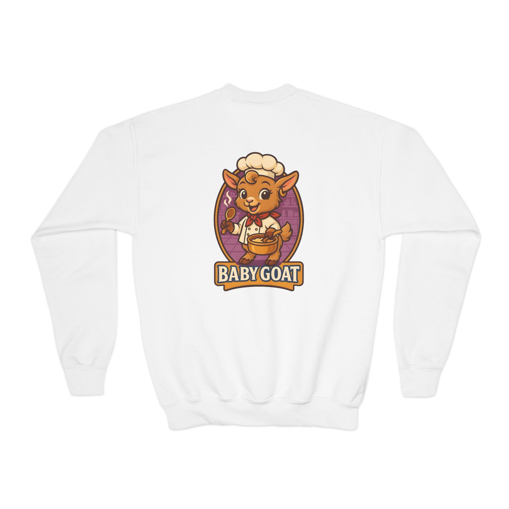 Youth Crewneck Sweatshirt — Cute 'Baby Goat' Cartoon Graphic for Kids - Image 2
