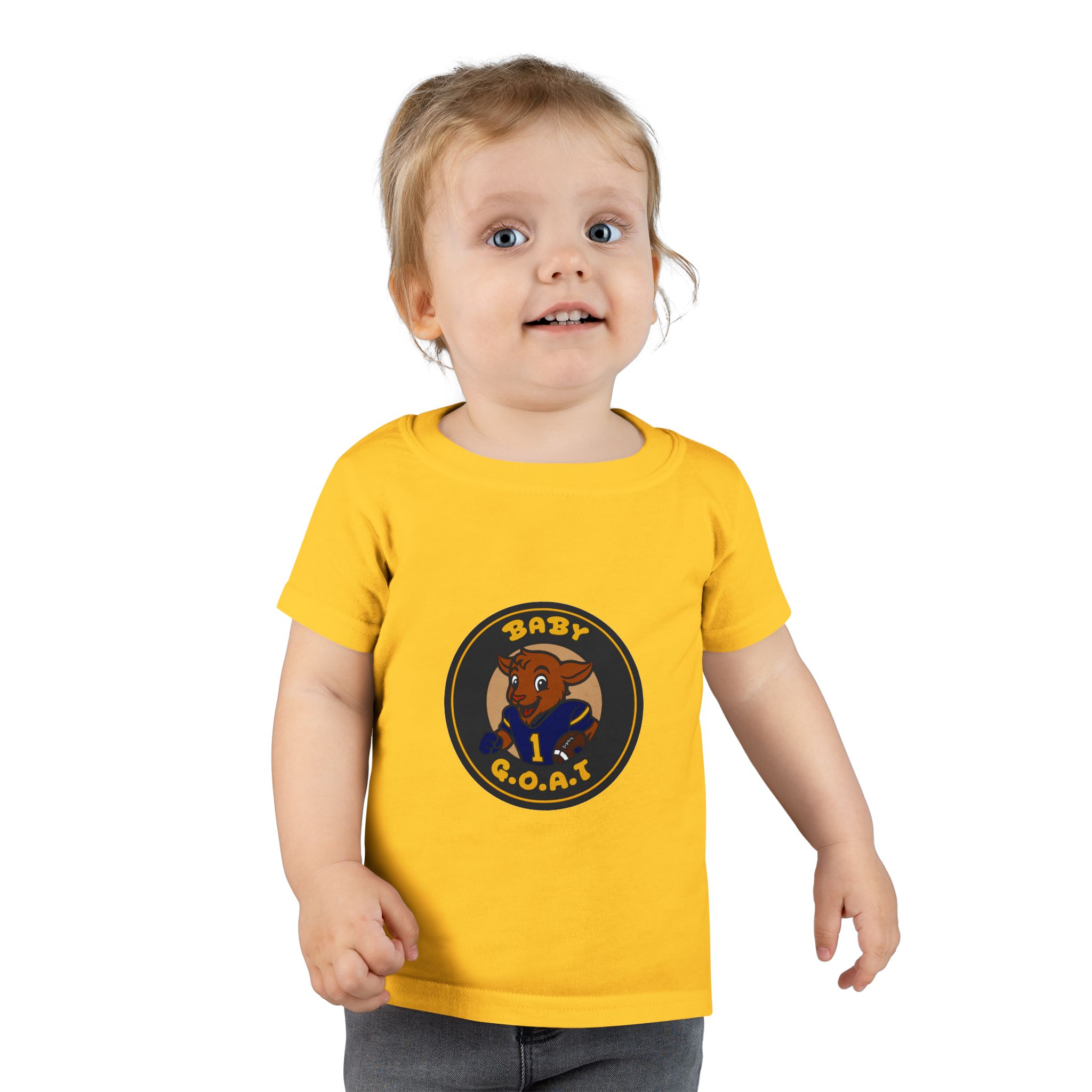 Davon The Touchdown Star Yello Background Baby G.O.A.T. Toddler T-Shirt — Cute Goat Graphic Tee for 1st Birthday - Image 6