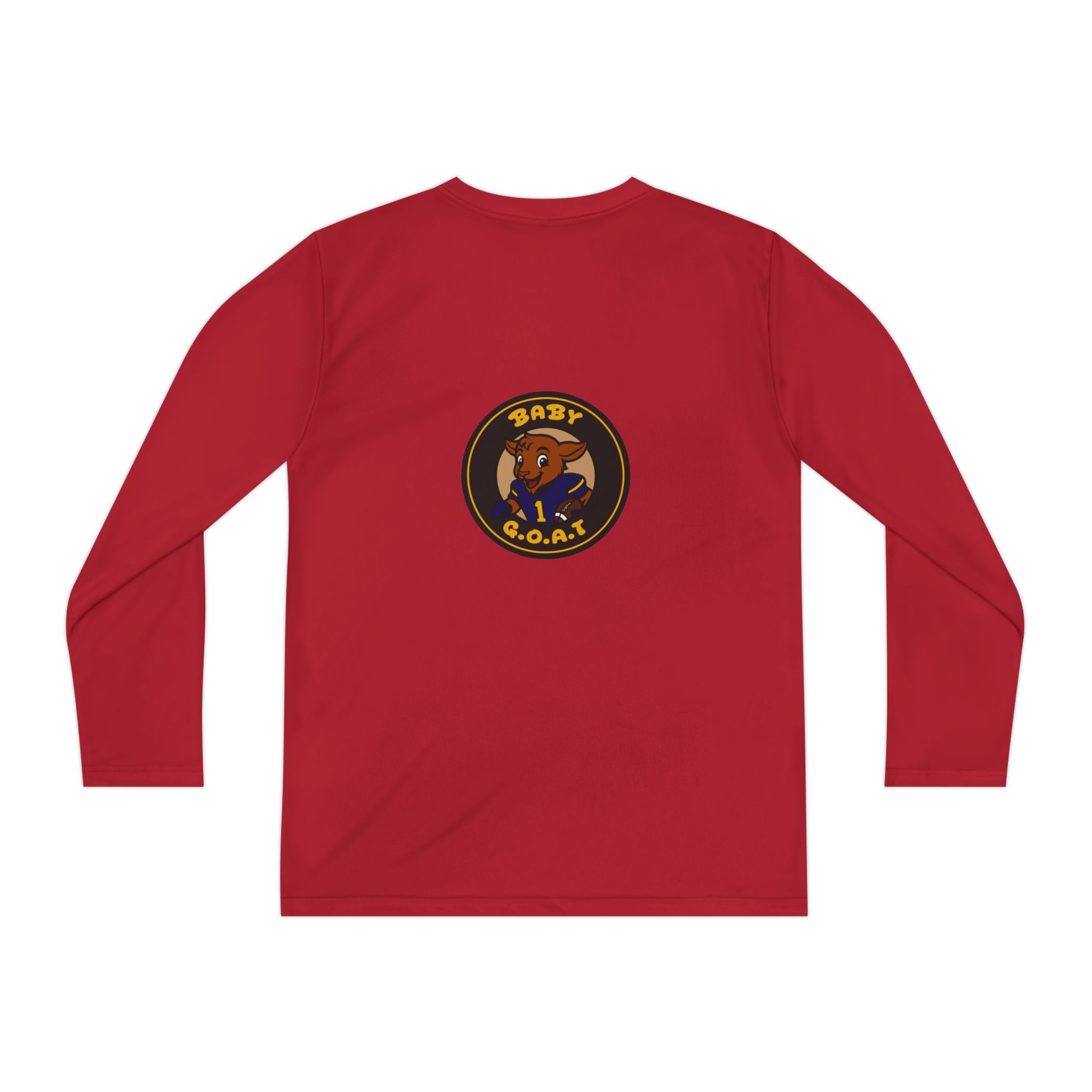 Davon The Touchdown Star Yello Background Youth Long Sleeve Tee — 'Baby G.O.A.T.' Goat Logo Athletic Shirt - Image 10
