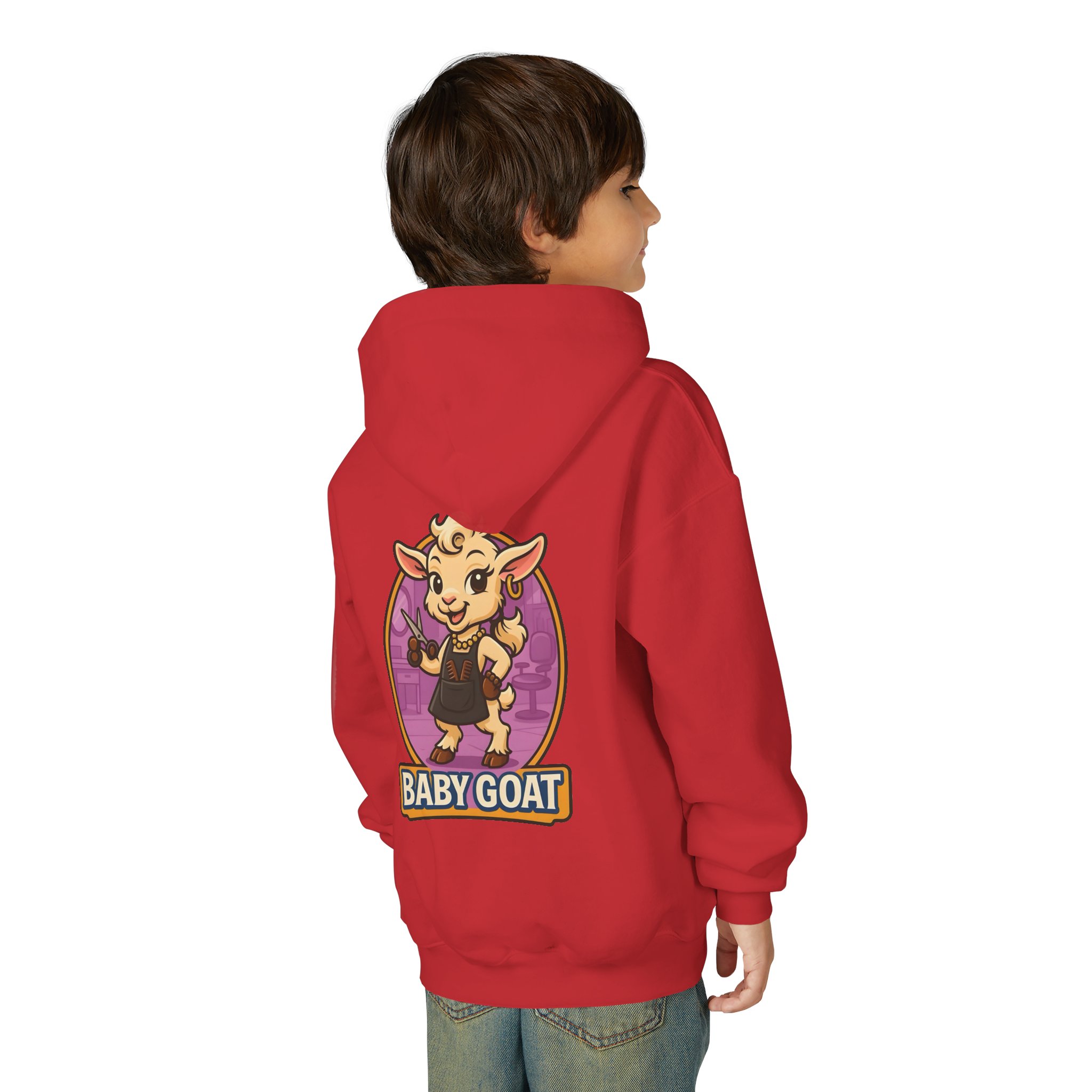 Joy the Stylist Baby Goat Youth Hoodie — Cute Cartoon Kid's Goat Pullover - Image 16