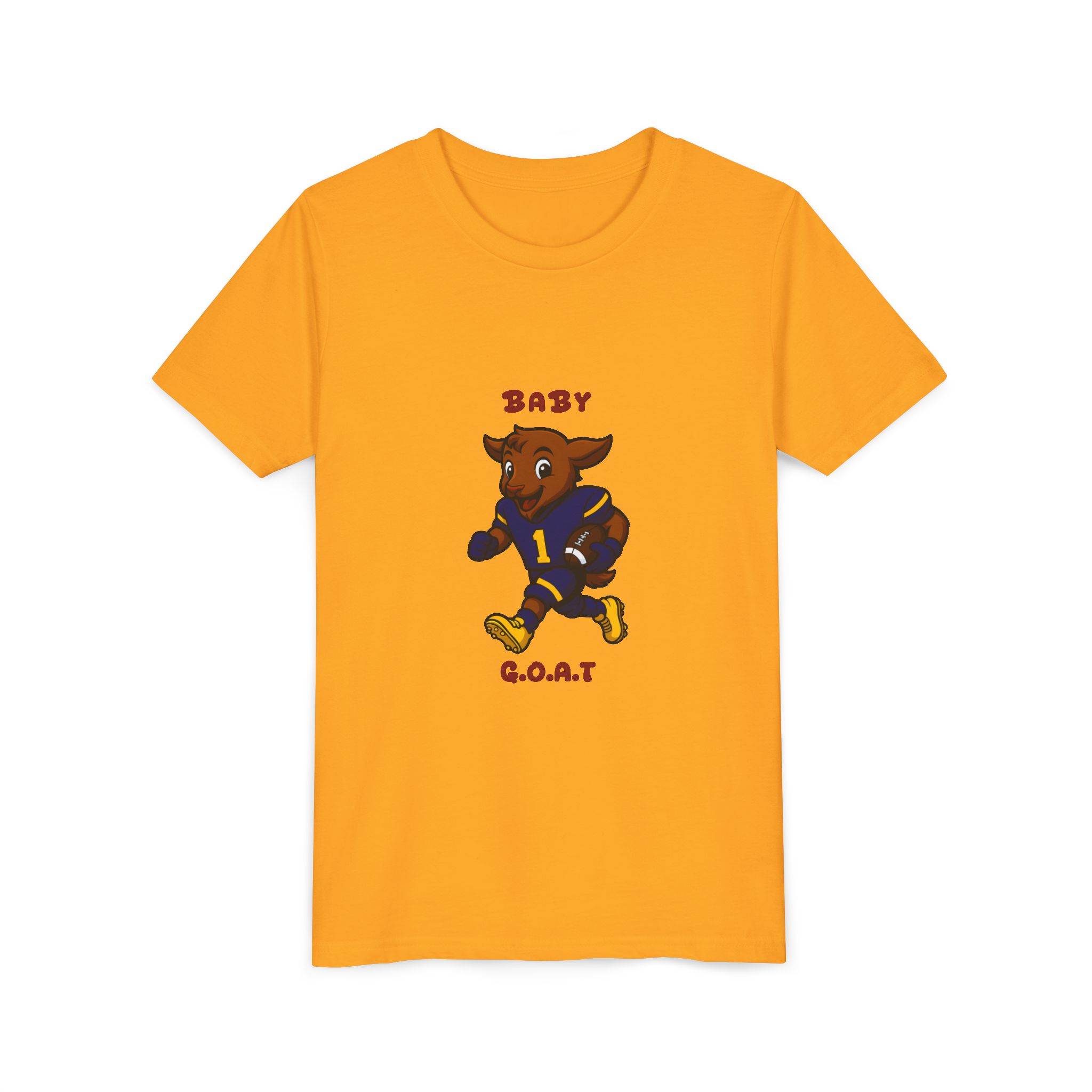 Davon The Touchdown Star In Action Youth Tee — "Baby G.O.A.T." Football Cartoon Goat Kids Shirt - Image 11