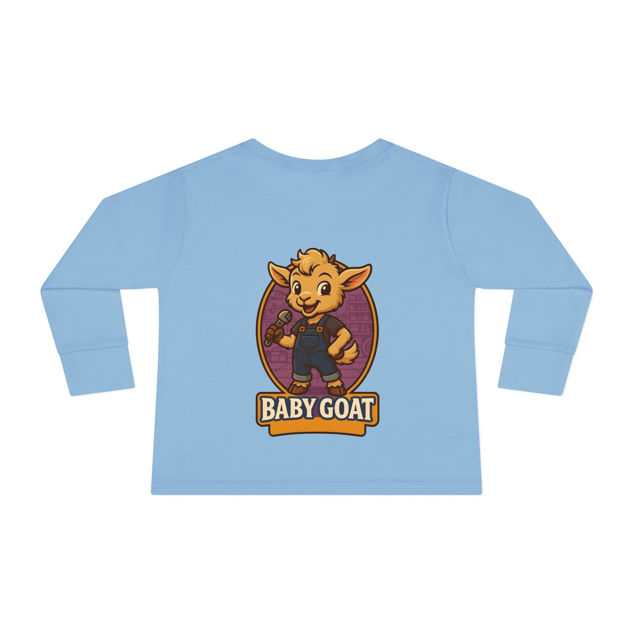 Toddler Long Sleeve Tee — Cute 'Baby Goat' Cartoon Kids Shirt - Image 10