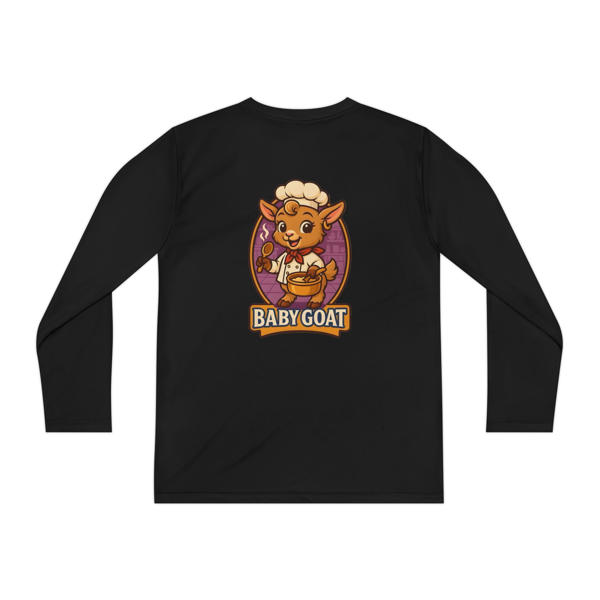 Youth Long Sleeve Tee — Cute 'Baby Goat' Chef Kids Shirt - Image 2
