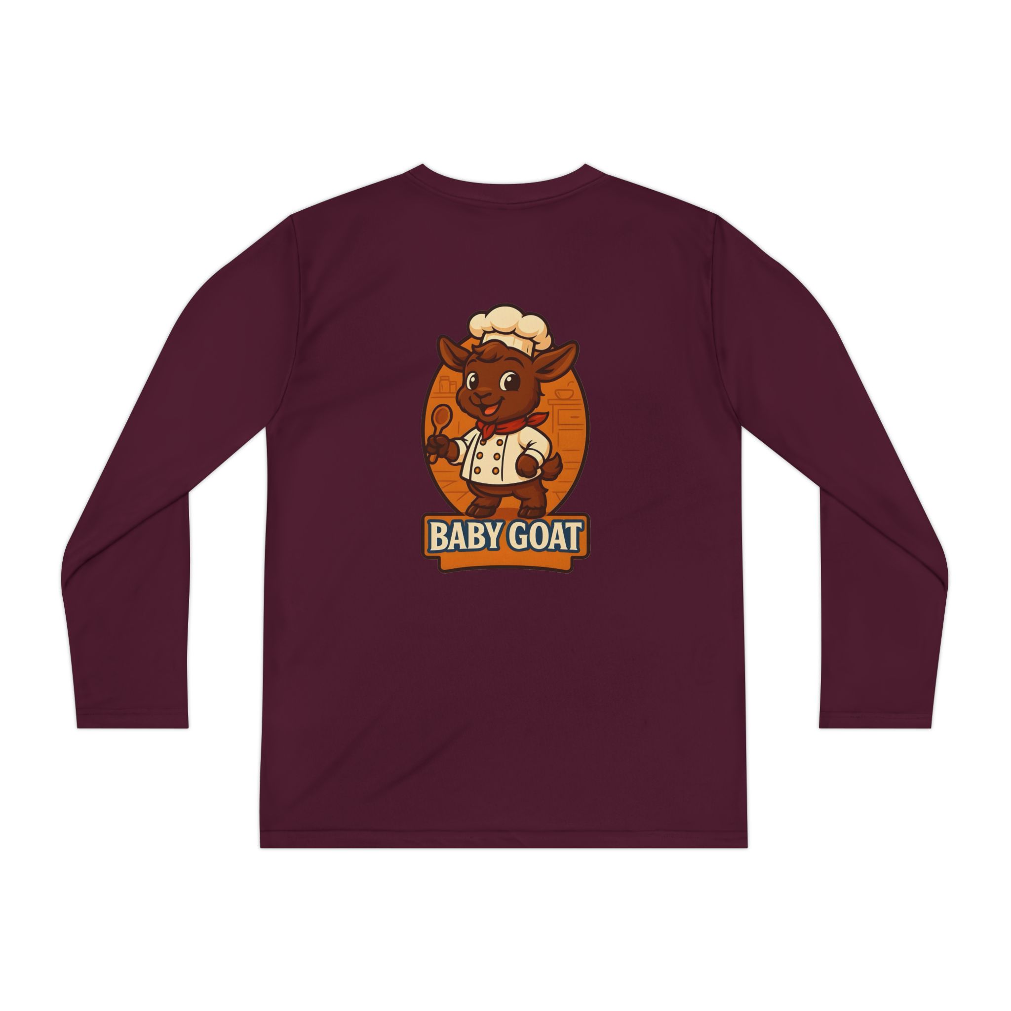 Youth Long Sleeve Tee — Cute 'Baby Goat' Cartoon Baseball Design - Image 14
