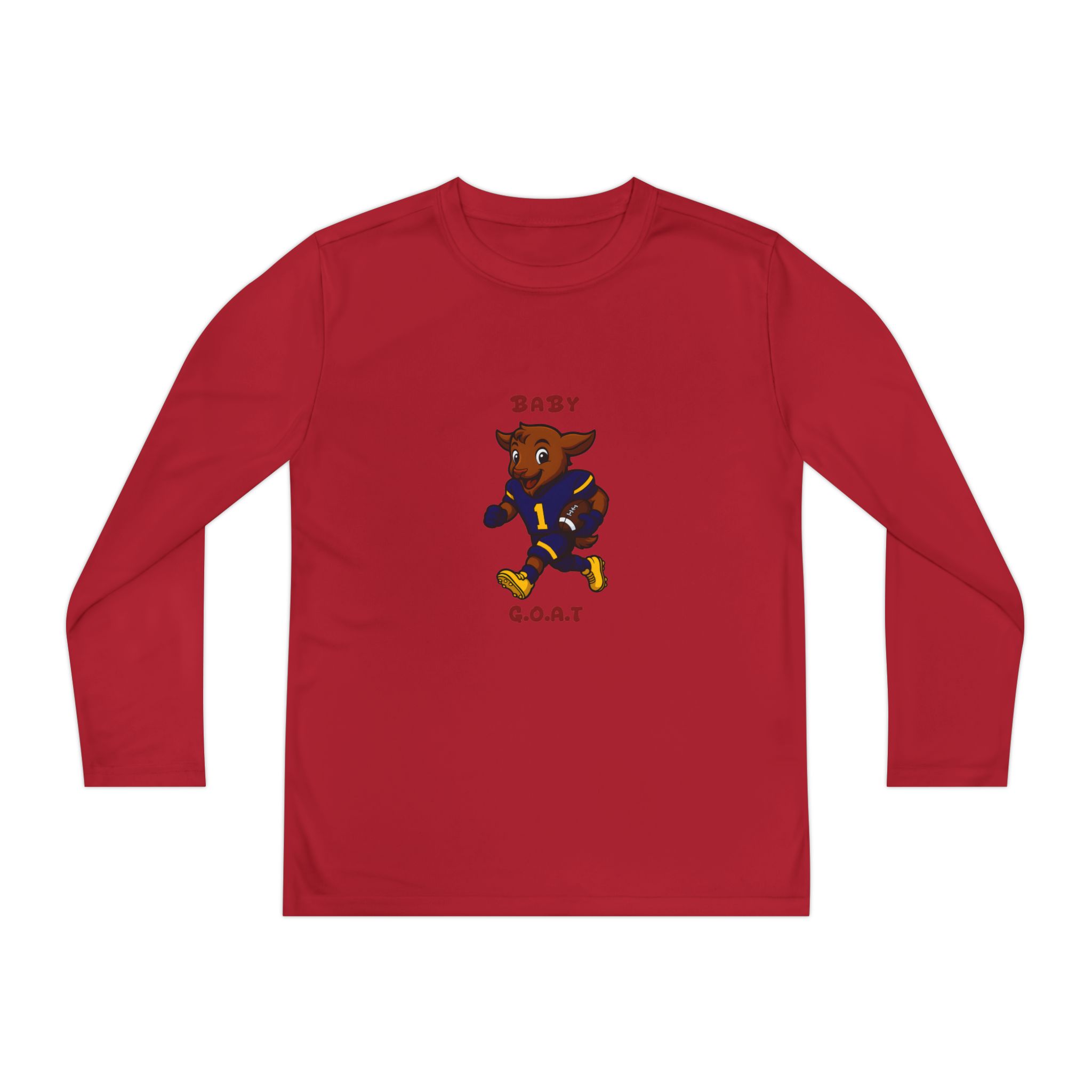 Davon The Touchdown Star In Action Youth GOAT Football Long Sleeve Tee — Baby G.O.A.T. Player Graphic - Image 13