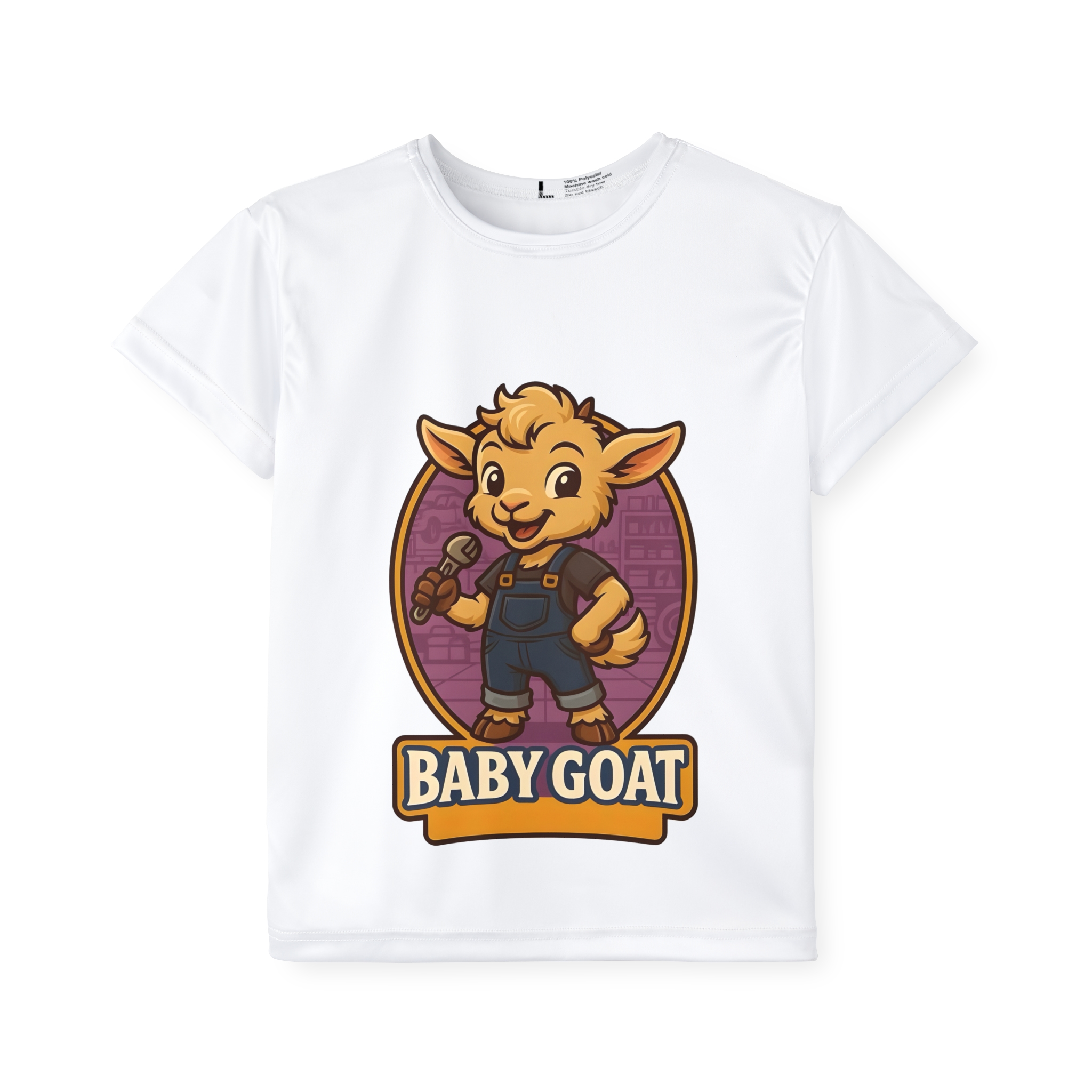 Ollie the Fix-It Kids Jersey - Cute "Baby Goat" Cartoon Sports Tee for Children