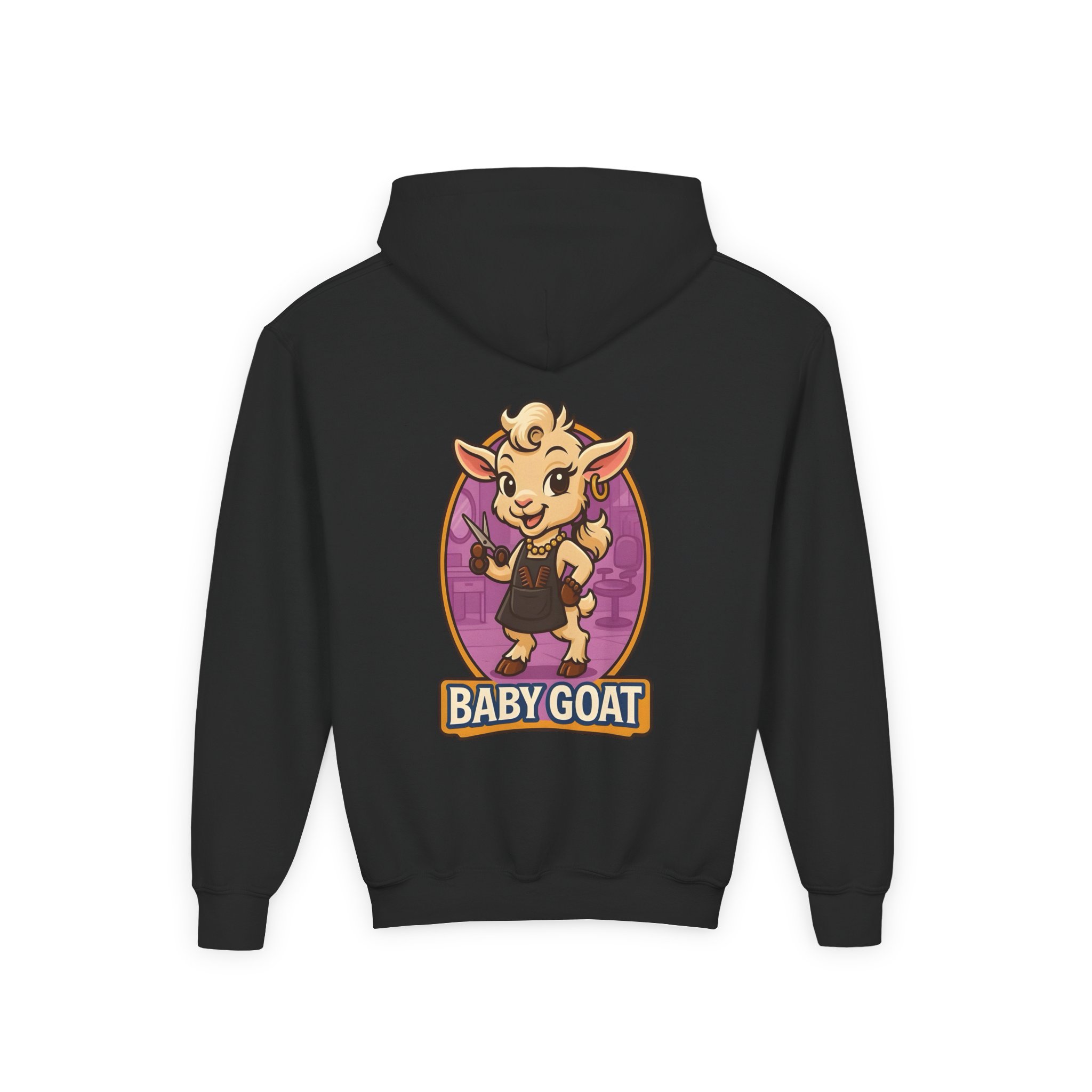 Joy the Stylist Baby Goat Youth Hoodie — Cute Cartoon Kid's Goat Pullover - Image 6