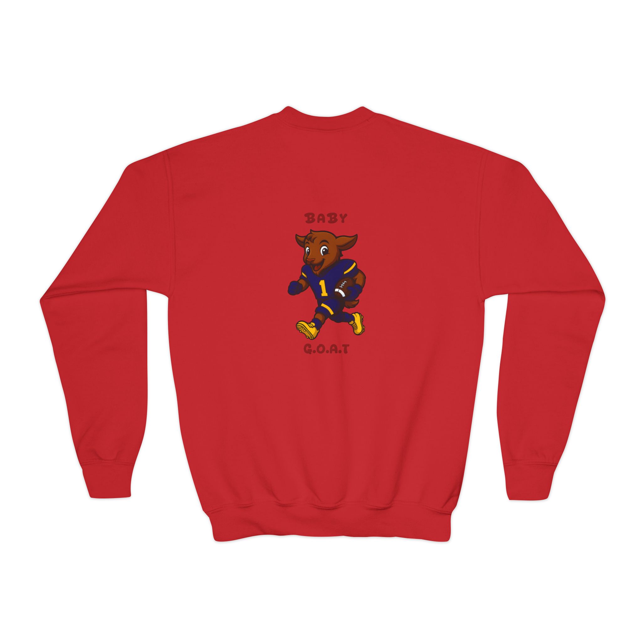 Davon The Touchdown Star In Action Baby G.O.A.T. Youth Crewneck Sweatshirt — Cute Cartoon Goat Graphic - Image 14