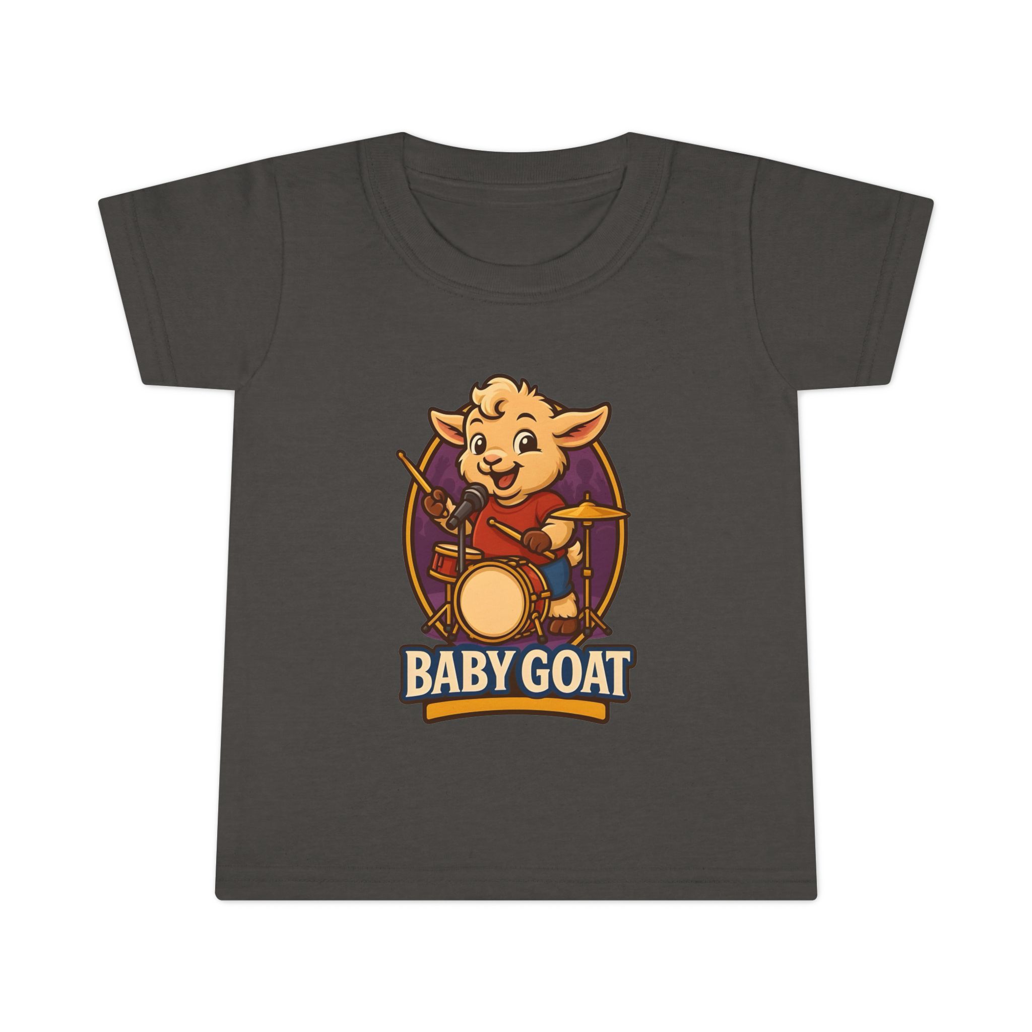 Baby Goat Toddler T-Shirt — Cute Drummer Kid Goat Graphic Tee - Image 10