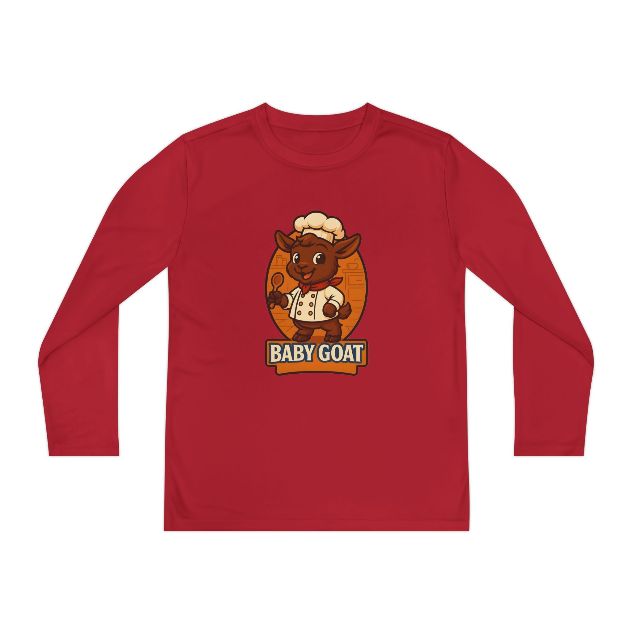Youth Long Sleeve Tee — Cute 'Baby Goat' Cartoon Baseball Design - Image 9