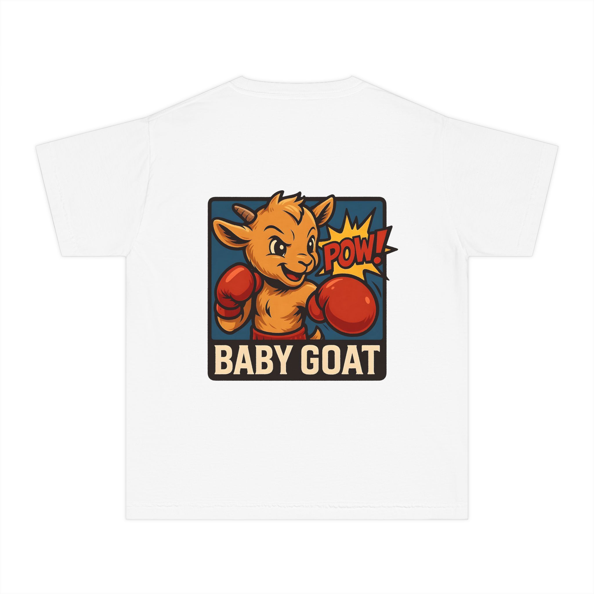 Baby G.O.A.T – Benny the Boxer Baby Goat Boxing Tee — Cute Kid’s 'Baby Goat' Graphic Shirt - Image 2