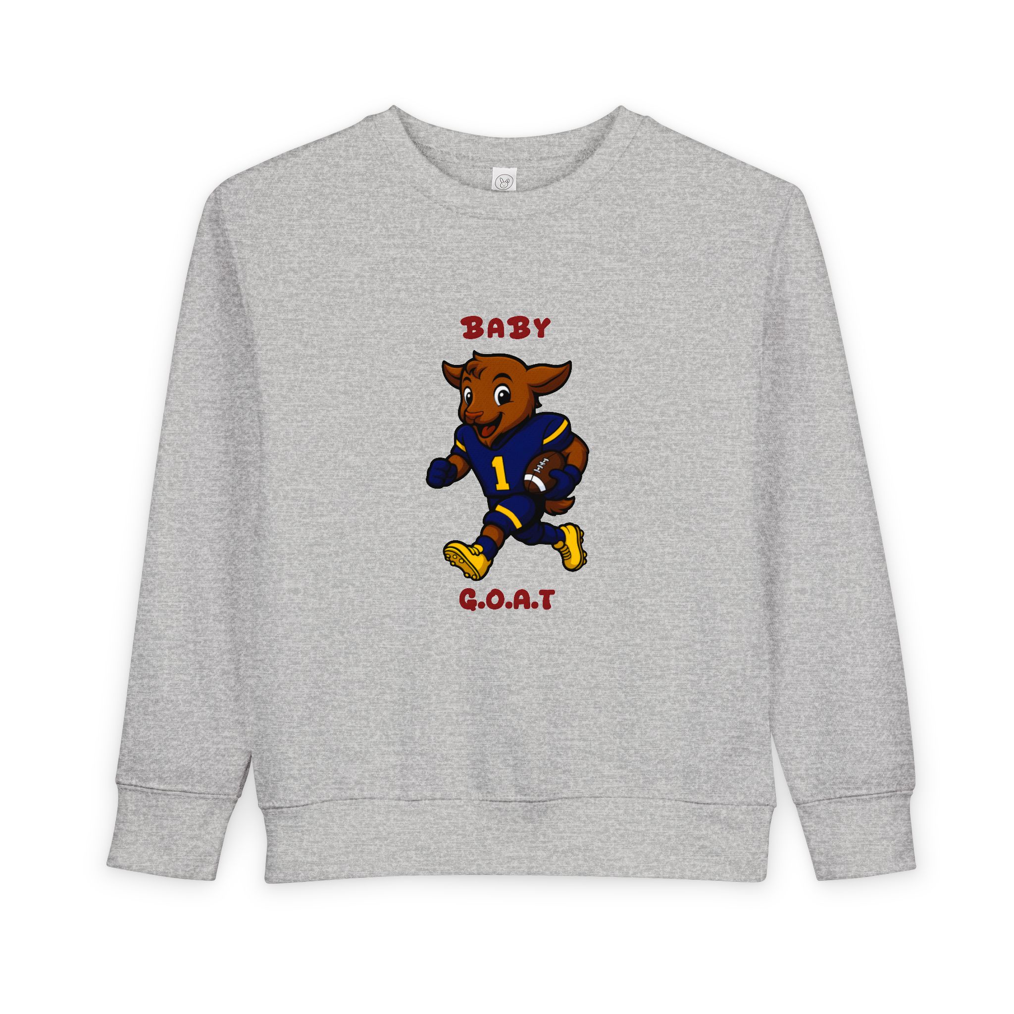 Davon The Touchdown Star In Action Toddler Goat Football Sweatshirt – "Baby G.O.A.T." Cute Kids Crewneck - Image 5