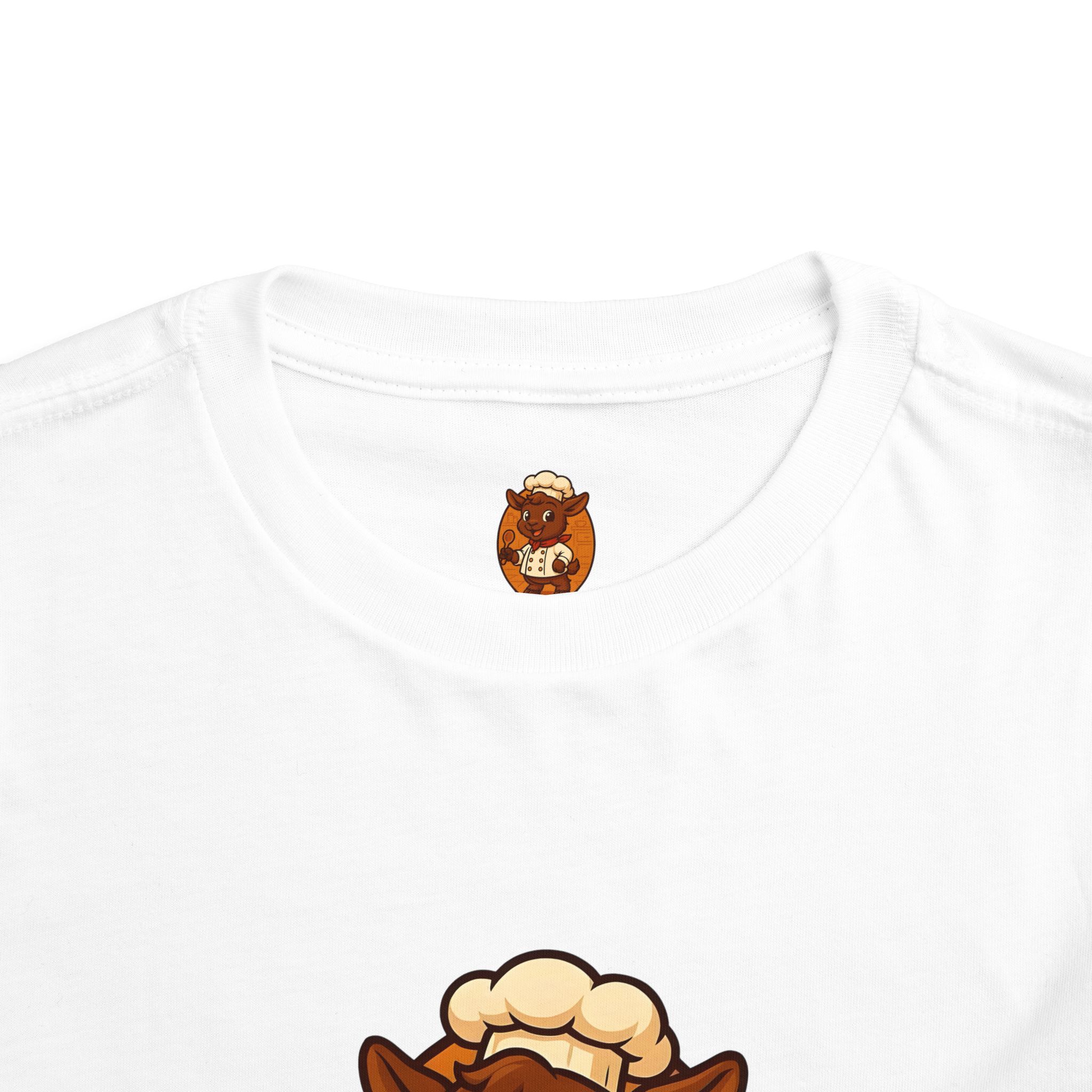 Charlie the Chef Toddler Tee - Cute Baby Goat Chef Graphic Shirt - Image 4