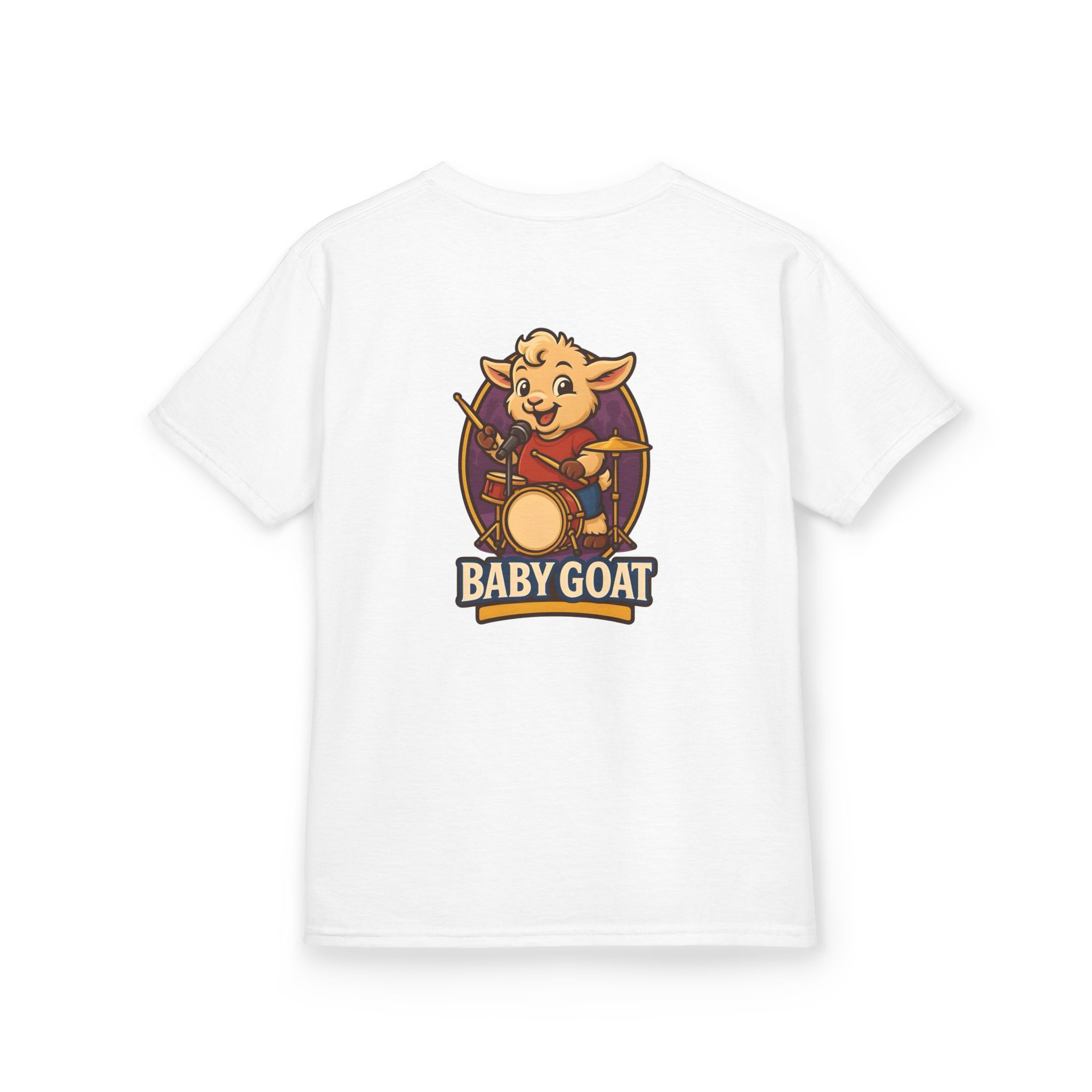 Kids T-Shirt — Cute 'Baby Goat' Cartoon Drum Player Tee for Toddlers - Image 4