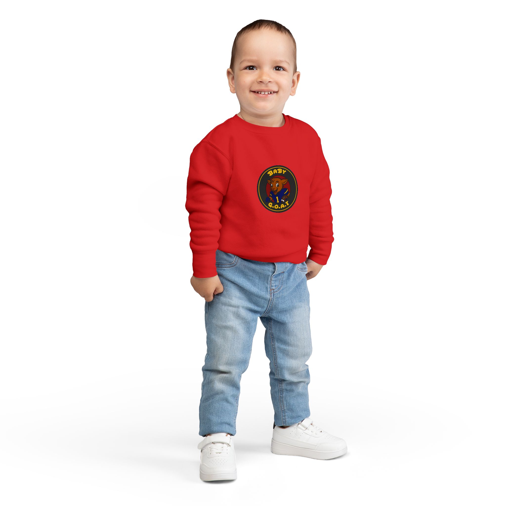 Davon The Touchdown Star Toddler Sweatshirt — 'Baby G.O.A.T.' Cute Goat Patch Crewneck for Kids - Image 16