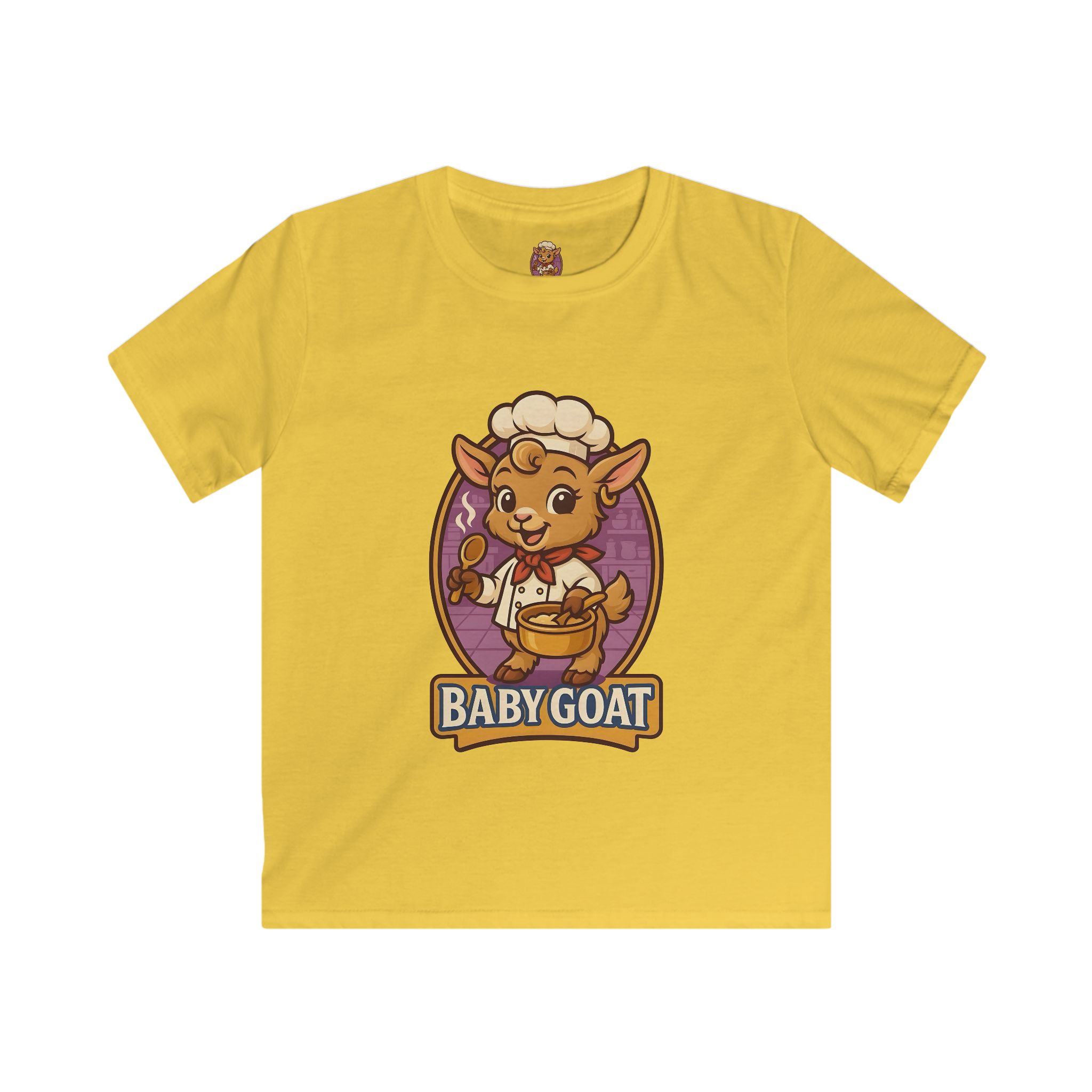 Kids Baby Goat Chef T-Shirt – Cute Baby Goat Graphic Tee for Toddlers