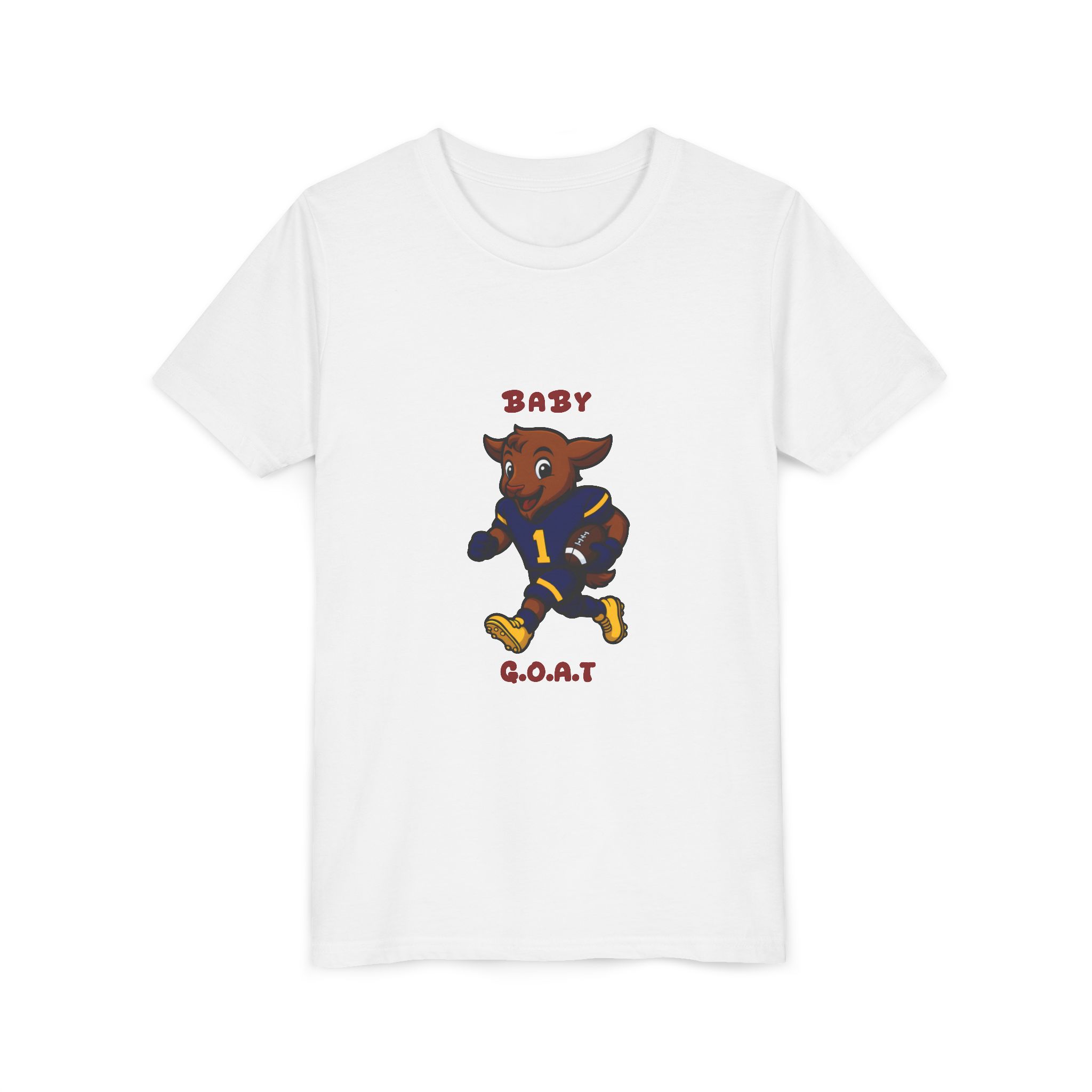 Davon The Touchdown Star In Action Youth Tee — "Baby G.O.A.T." Cute Football Goat Kids T‑Shirt - Image 3